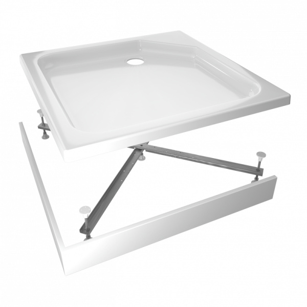 Поддон акриловый квадратный RD-1 низкий, экран, каркас в комплекте (90*90*17) (REDO)