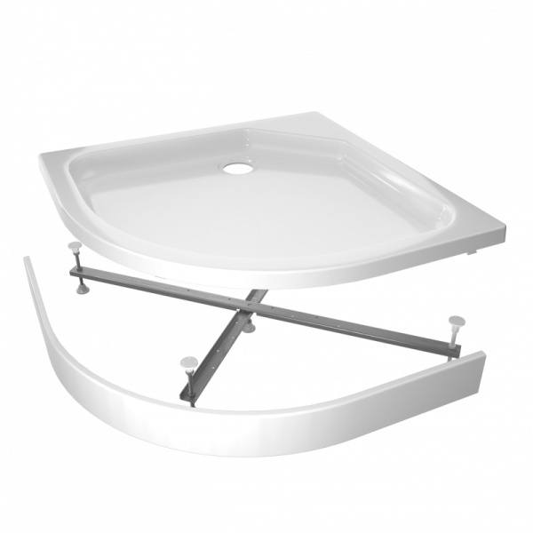 Поддон акриловый полукруглый RD-22 низкий, экран, каркас в комплекте (80*80*17) (REDO)