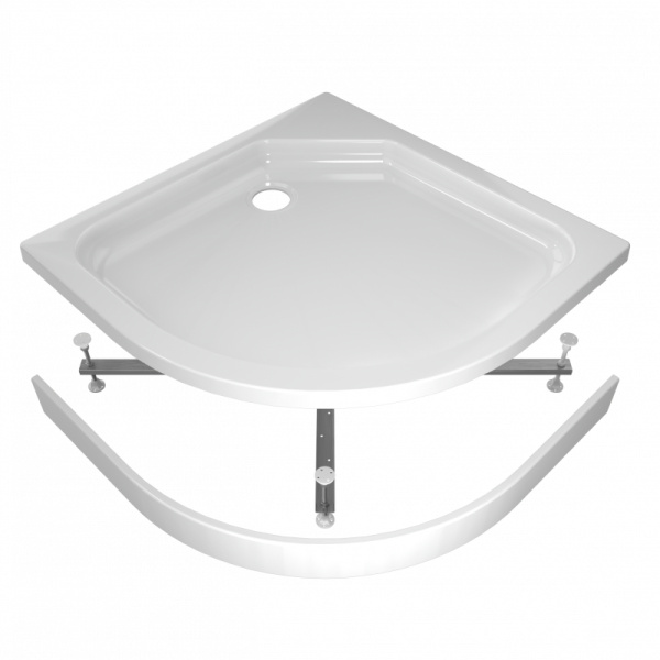 Поддон акриловый полукруглый RD-2 низкий, экран, каркас в комплекте (90*90*17) (REDO)