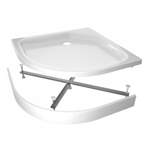 Поддон акриловый полукруглый RD-2 низкий, экран, каркас в комплекте (90*90*17) (REDO)