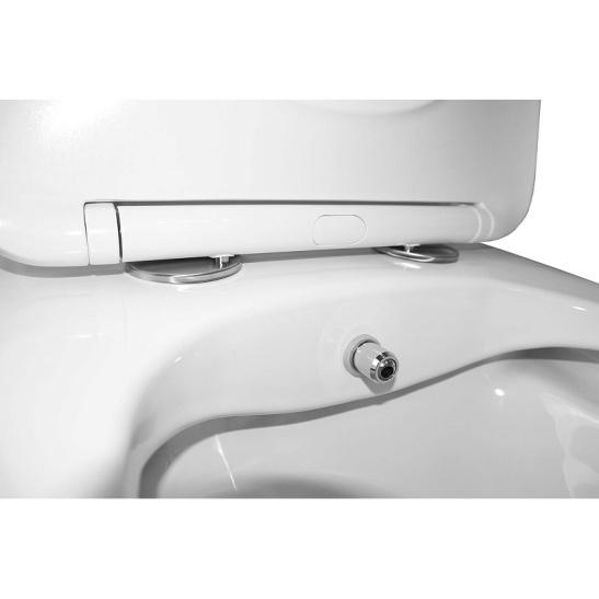 Унитаз-компакт Azario  Lodi безободковый моноблок с функцией биде, AZ-8617B универсальный выпуск, двухрежимная арматура, нижний  подвод, сиденье