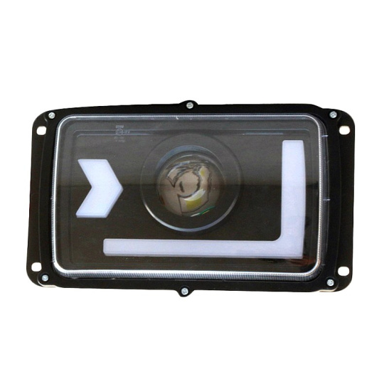 ESPG0534-L ФАРА ЛЕВАЯ КАМАЗ,МАЗ,ГАЗ с ДХО (линза, гладкое стекло, с ручным корректором, указателя поворота с плавным режимом)  24 В.