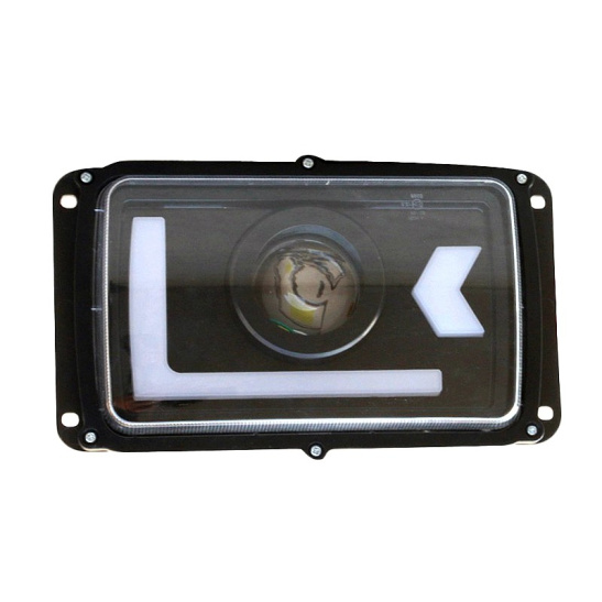 ESPG0534-R ФАРА ПРАВАЯ КАМАЗ,МАЗ,ГАЗ с ДХО (линза, гладкое стекло, с ручным корректором, указателя поворота с плавным режимом)  24 В.