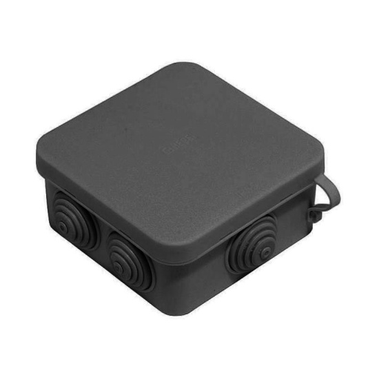 Коробка распределительная КР2604-08 (100*100*50мм) черная HEGEL 