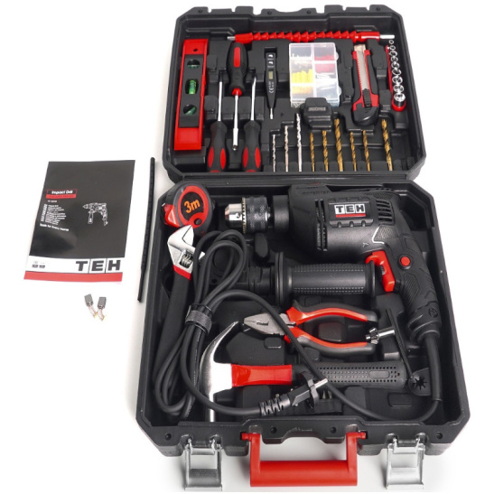 Дрель ударная TD1307AX, 710 Вт, 13 мм, TEH, +набор оснастки