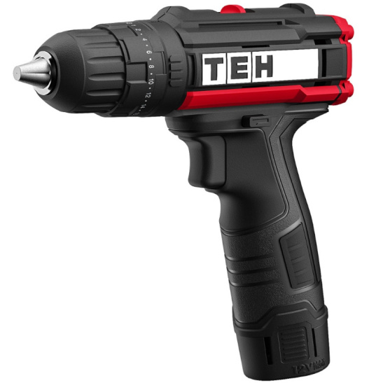 ДРЕЛЬ-шуруповерт аккум TDL212 Li-ion,12V, 2акк/1,5А.ч, 2-скор, кейс TEH 
