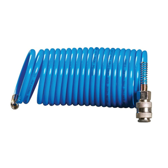 Шланг спиральный с фитингами рапид 6Х8  5м 15 бар (для компрессора) 170222