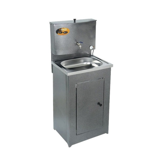 Умывальник дачный ЛЮКС (74/4/3), с подогревом, нержавеющая мойка, цвет серебро ("ВИХРЬ")