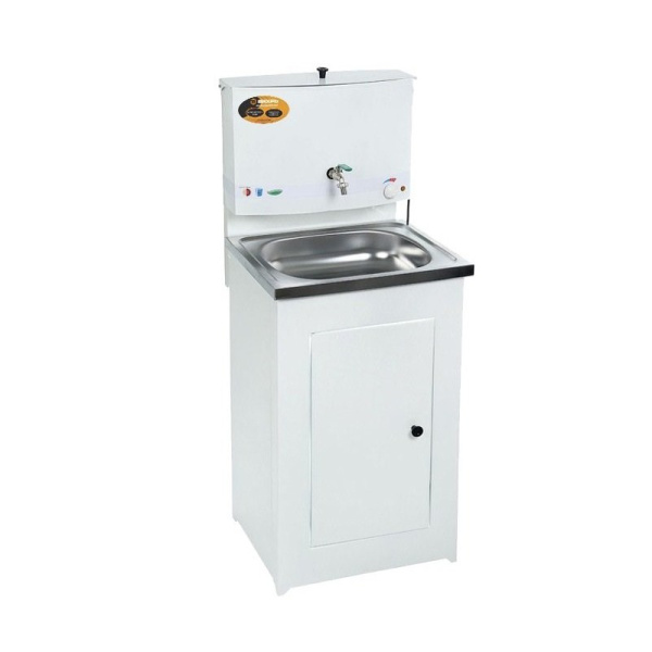 Умывальник дачный ЛЮКС (74/4/1), с подогревом, нержавеющая мойка, цвет белый ("ВИХРЬ")