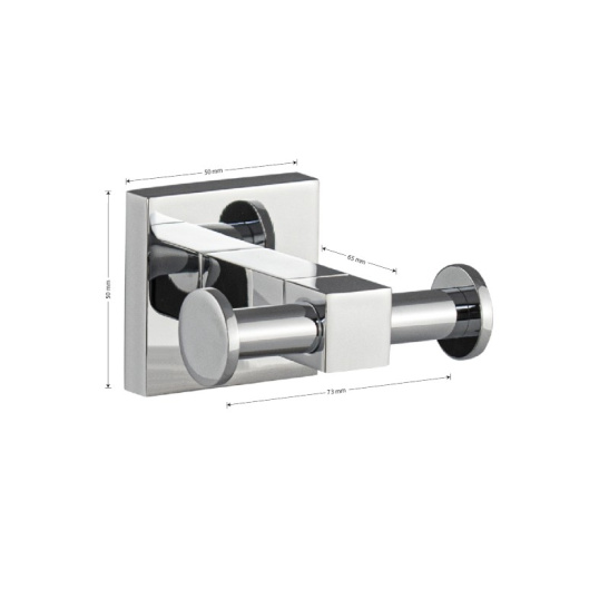 Крючок двойной, хром, 84115, GFmark, Санакс