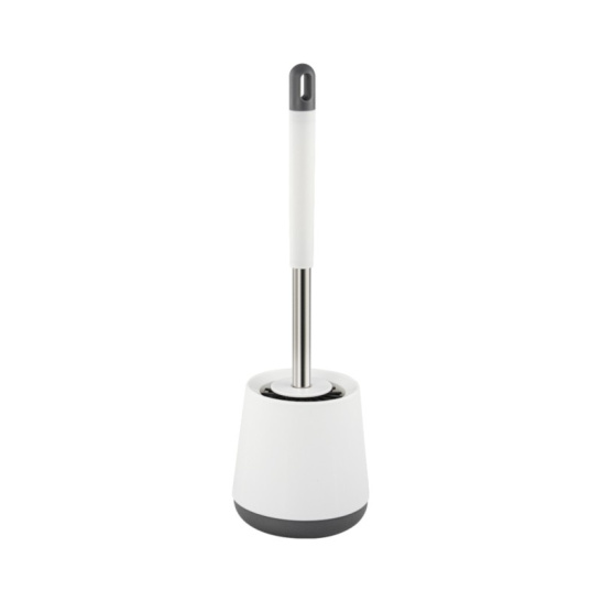 825 Ёрш для унитаза напольный, пластиковый, белый, Санакс