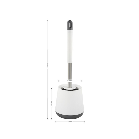 825 Ёрш для унитаза напольный, пластиковый, белый, Санакс