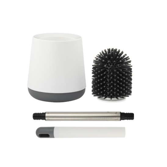 825 Ёрш для унитаза напольный, пластиковый, белый, Санакс