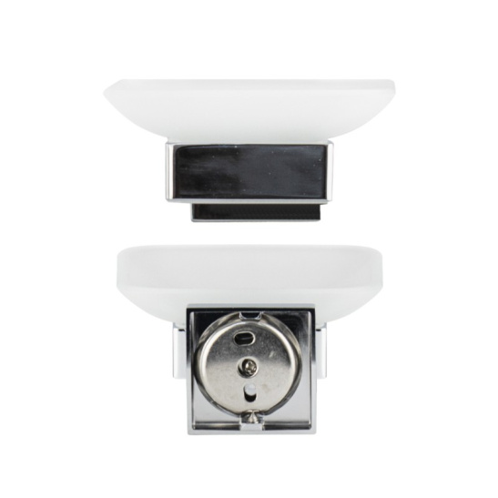 Мыльница стеклянная с креплением к стене, хром, 84004, GFmark, Санакс