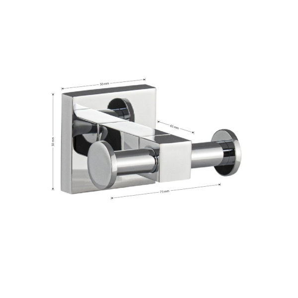 Крючок двойной, хром, 84115, GFmark, Санакс