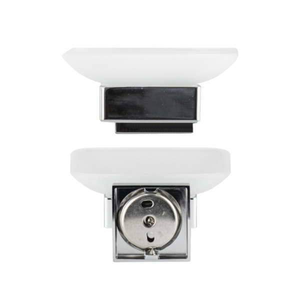 Мыльница стеклянная с креплением к стене, хром, 84004, GFmark, Санакс