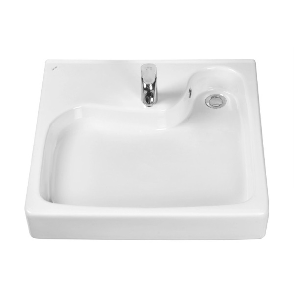 Раковина Клио 60х61 (над стиральной машиной) с кронштейнами (1WH501780), с отверстием, без пьедестала, 600x580 мм, г. Чебоксары