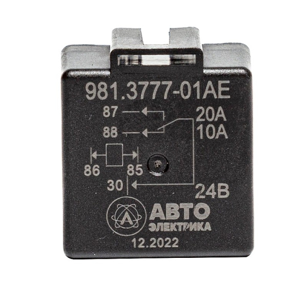 981.3777-01 AE  РЕЛЕ 5-ти контактное 24 В с кронштейном/карманом под кронштейн (взамен 751.3777, 901.3747) "АвтоЭлектрика"