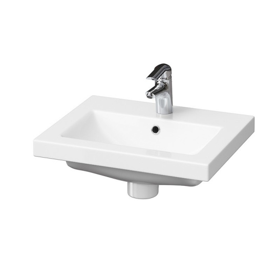 Комплект "Римини 50 подвесная 1 ящ" (тумба+умывальник Como 50) 500x490x290 мм, пленка ПВХ, белый