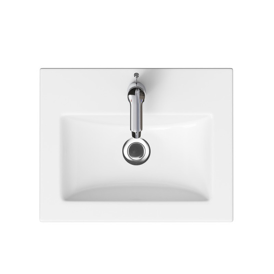 Комплект "Римини 50 подвесная 1 ящ" (тумба+умывальник Como 50) 500x490x290 мм, пленка ПВХ, белый