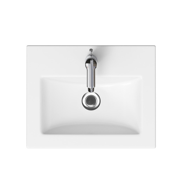 Комплект "Римини 50 подвесная 1 ящ" (тумба+умывальник Como 50) 500x490x290 мм, пленка ПВХ, белый