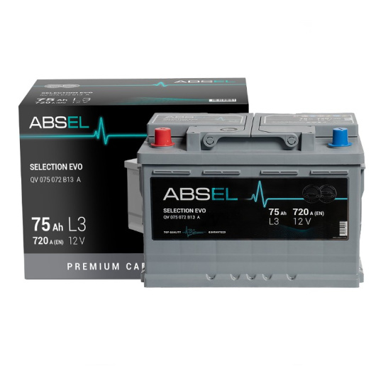 Аккумулятор 6СТ-75 SLI ABSEL SELECTION EVO зал. (Китай) (Абсел)
