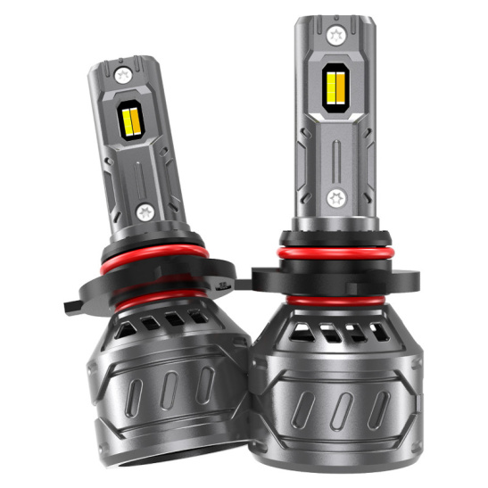 Автолампы LED НВ3, НВ4 (12/24В., к-т 2 шт.) (серия TRI-COLOR) светодиодные, с вентилятором и радиатором, тип оптики: Рефлектор, Линза (28Вт., 2500Лм., 3000/4300/6500 К ) ("AIRLINE") (AEAR237)