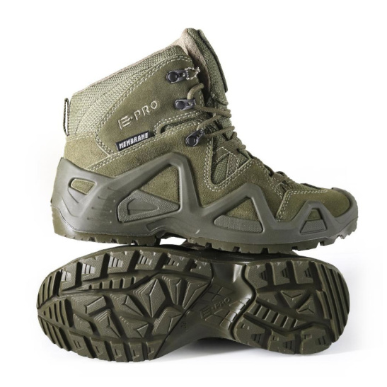 Ботинки треккинговые "E-PRO Special Mid KEVLAR" р.42 ПУ/Резина цв.оливковый кмф модель 102