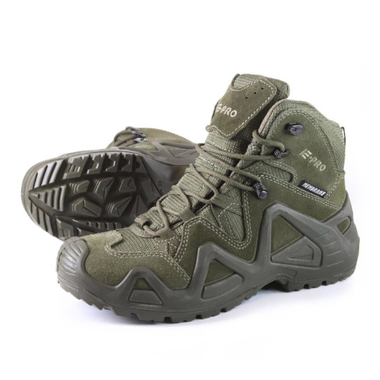 Ботинки треккинговые "E-PRO Special Mid KEVLAR" р.43 ПУ/Резина цв.оливковый кмф модель 102