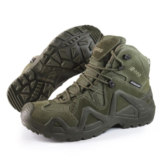 Ботинки треккинговые "E-PRO Special Mid KEVLAR" р.47 ПУ/Резина цв.оливковый кмф модель 102