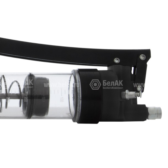 Шприц рычажно-плунжерный (600 мл.) под тубу + ручное наполнение, прозрачный, с трубкой, шгибким шлангом и наконечниками ("БелАвтоКомплект") ("КОСМОС"  БАК.90602)