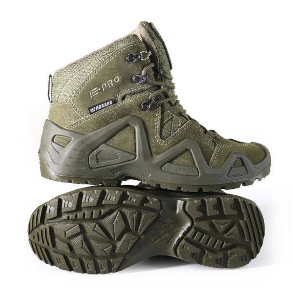 Ботинки треккинговые "E-PRO Special Mid KEVLAR" р.44 ПУ/Резина цв.оливковый кмф модель 102