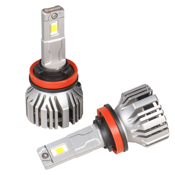 Автолампы LED Н11, Н8 (12/24В., к-т 2 шт.) (серия PRO) светодиодные, с вентилятором и радиатором, CANBUS, тип оптики: Рефлектор, Линза (50Вт., 4600Лм., 3000К желтый) ("AIRLINE") (AEAR212)