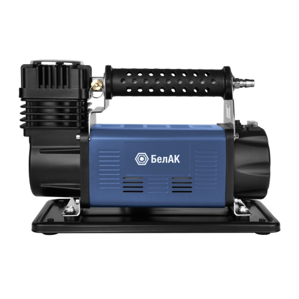 Автокомпрессор (160 л/мин, до 10 атм.) питание: крокодилы на АКБ, спиральный шланг, сумка, переходники, насадки ("БАК.99359") ("БелАвтоКомплект") 