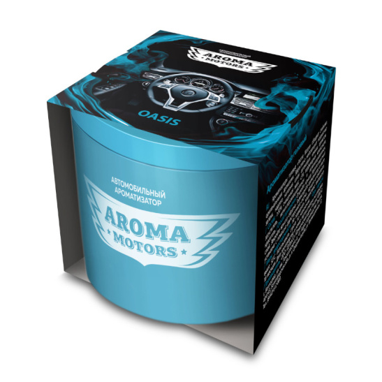 Ароматизатор (освежитель) гелевый автомобильный «Aroma Motors» OASIS  (круглый) 100мл Грасс