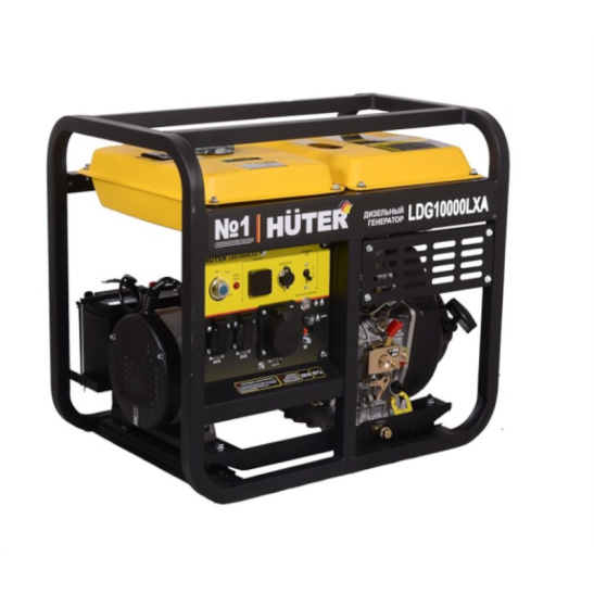 Генератор дизельный Huter LDG 10000LXА, 8,5 кВт, 220 В, электрический пуск, дизель, 14 л, без АКБ