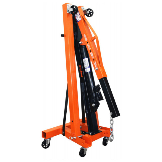 Кран гидравлический складной 1,0 тн., 2300 мм., гаражный, передвижной на колесах (оригинал "Ombra") (OHT701V) для подъема и транспортировки авто.узлов и агрегатов