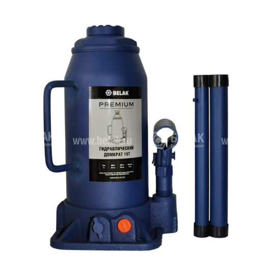 Домкрат бутылочный (15,0 тн., 230-460 мм.) гидравлический, серия PREMIUM ("БелАвтоКомплект") BAK.30018