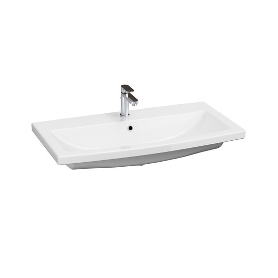 Комплект "Бостон 80 подвесная (арт. VBOS80COG-T1YP)" (тумба+умывальник COMO 60) 820x560x430 мм, пленка ПВХ, графит