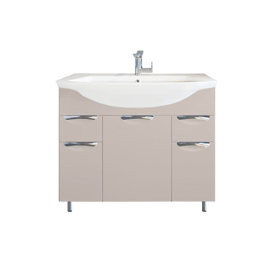 Комплект "Виктория 80/2 (арт. 10061)" (тумба+умывальник Балтика 80) с ящиком 860x815x470 мм, пленка ПВХ, бежевый