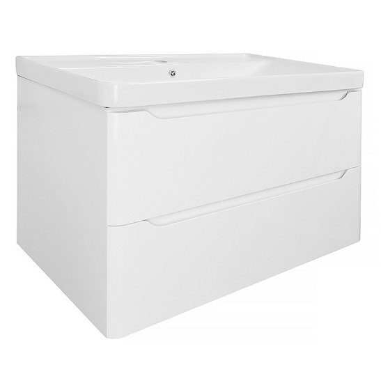 Комплект "LOTOS 80/2 подвесная (арт. CS00083931)" (тумба+умывальник Monte 80 AZ-836-80) 570x815x480 мм, эмаль, белый