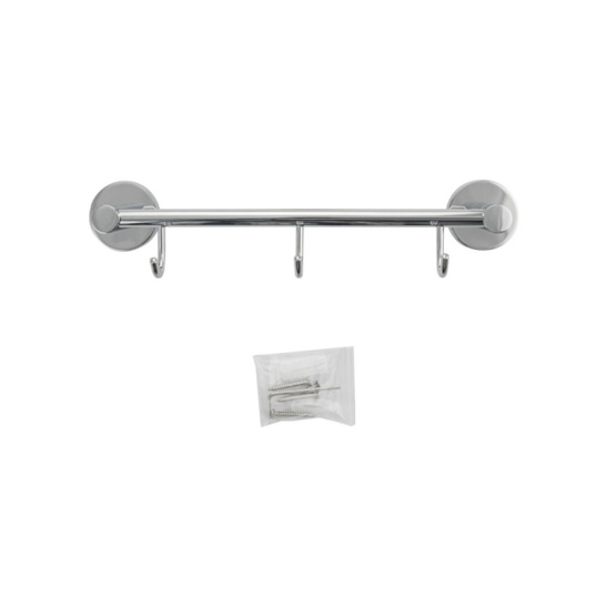 Вешалка с тремя с крючками прямая, 79204, GFmark, хром, Санакс