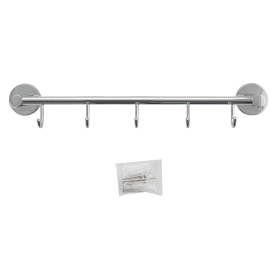 Вешалка с пятью с крючками прямая, 79206, GFmark, хром, Санакс