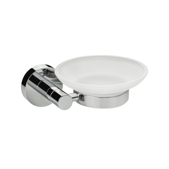 Мыльница стеклянная с креплением к стене, хром, 79004, GFmark, Санакс