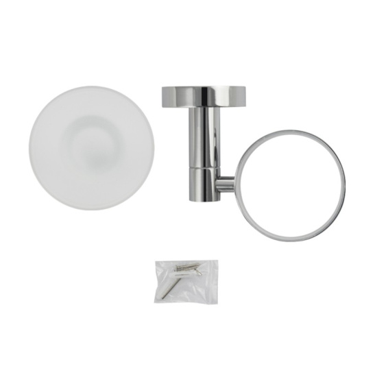 Мыльница стеклянная с креплением к стене, хром, 79004, GFmark, Санакс