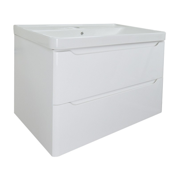 Комплект "LOTOS 70/2 подвесная (арт. CS00083930)" (тумба+умывальник Monte 70 AZ-836-70) 570x715x480 мм, эмаль, белый