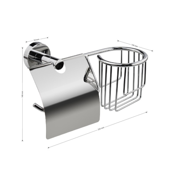 Держатель освещителя воздуха и туалетной бумаги с экраном, 79244, хром, GFmark, Санакс