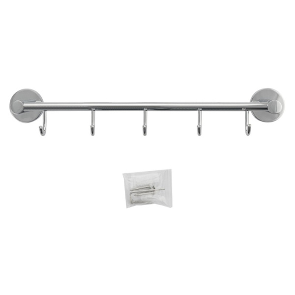 Вешалка с пятью с крючками прямая, 79206, GFmark, хром, Санакс