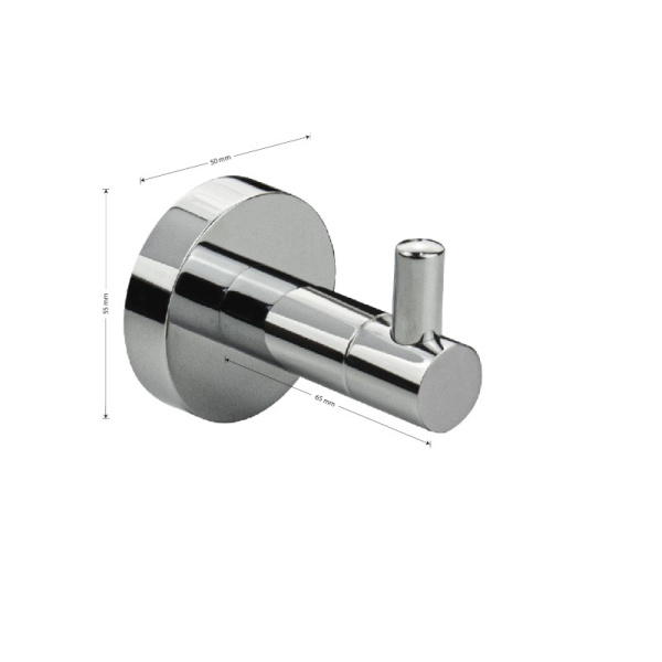 Крючок одинарный, хром, 79113, GFmark, Санакс