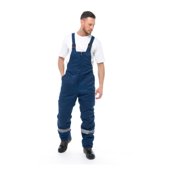 Костюм утепленный мужской "Стандарт Грета", р. 52-54 (104-108) рост 3/4 (170-176), (куртка/полукомбинезон), темно-синий/васильковый, с СОП